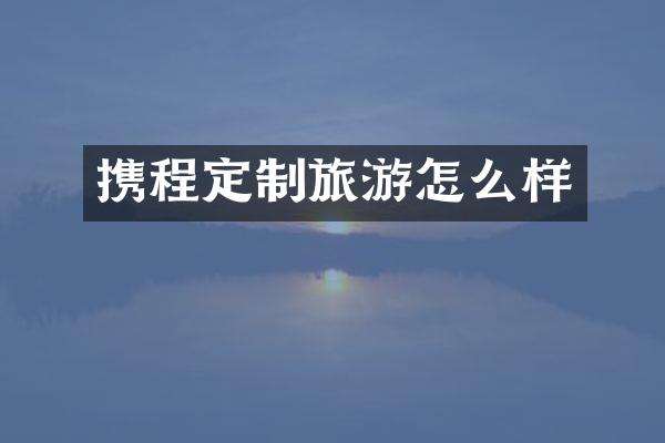 携程定制旅游怎么样