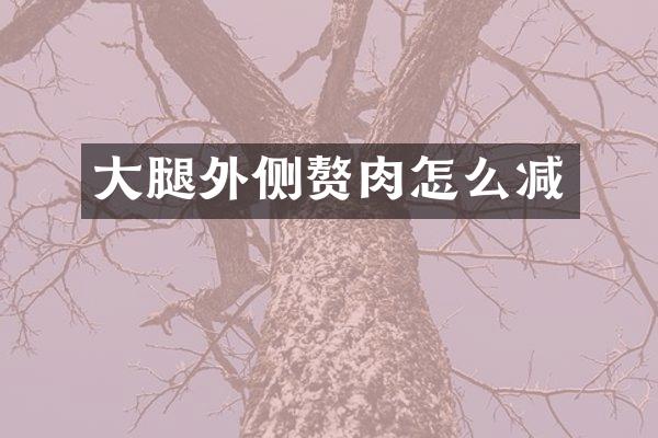 大腿外侧赘肉怎么减