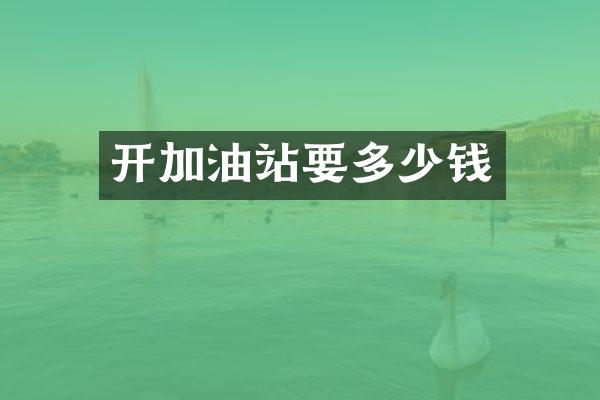 开加油站要多少钱