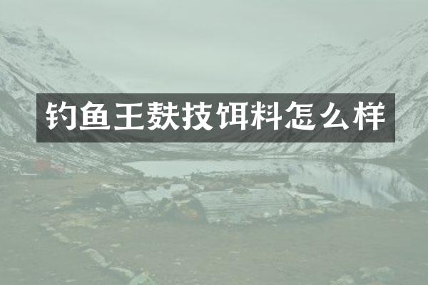 钓鱼王麸技饵料怎么样