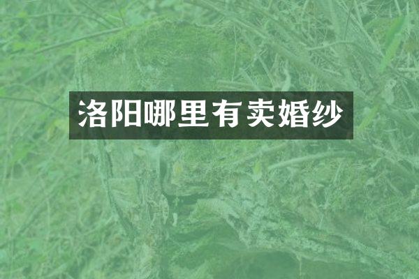 洛阳哪里有卖婚纱