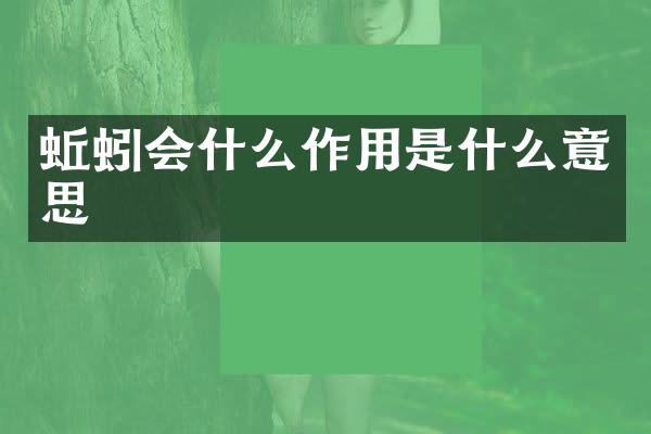 蚯蚓会什么作用是什么意思