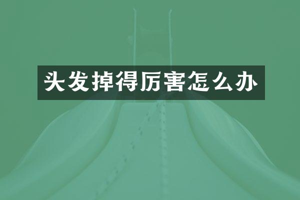 头发掉得厉害怎么办