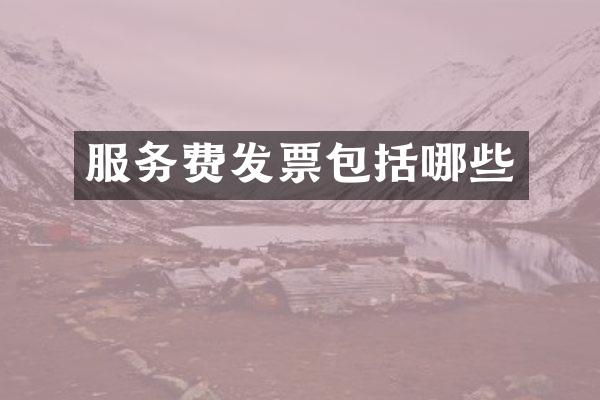 服务费发票包括哪些