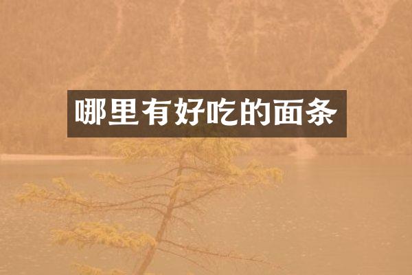 哪里有好吃的面条