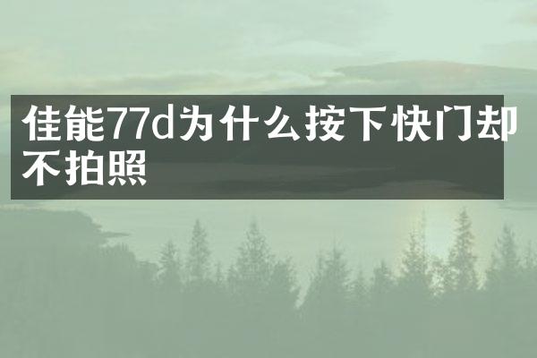佳能77d为什么按下快门却不拍照