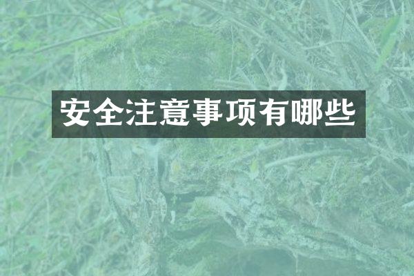 安全注意事项有哪些