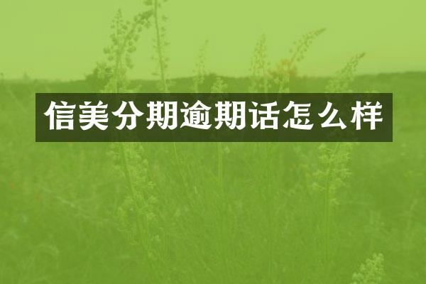 信美分期逾期话怎么样