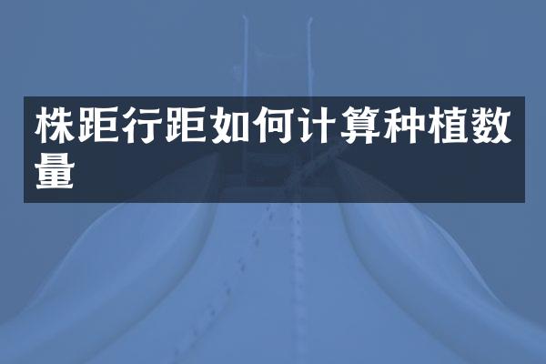 株距行距如何计算种植数量