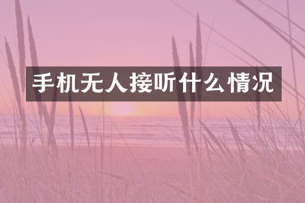手机无人接听什么情况