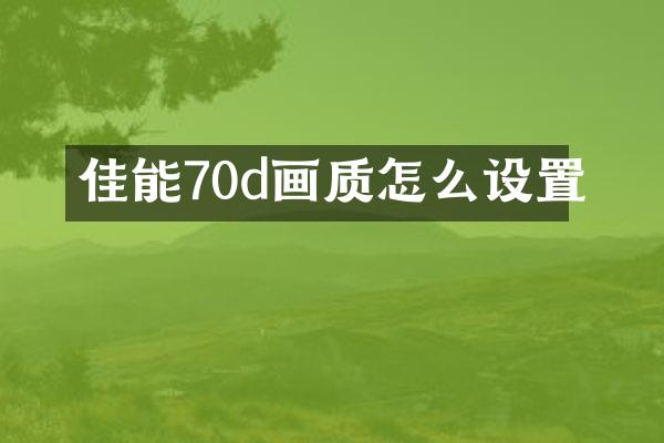 佳能70d画质怎么设置