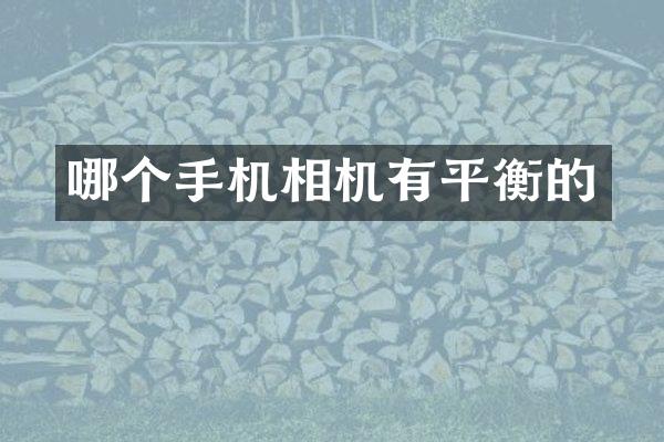 哪个手机相机有平衡的