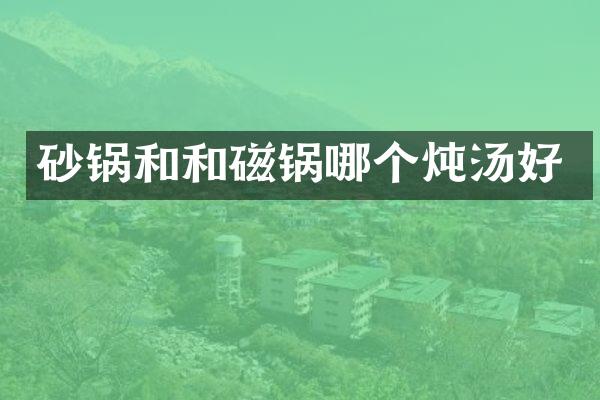 砂锅和和磁锅哪个炖汤好