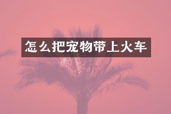 怎么把宠物带上火车