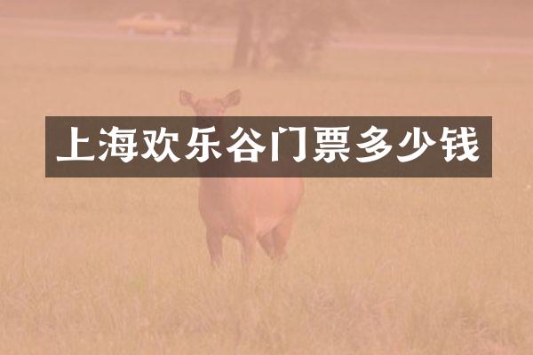 上海欢乐谷门票多少钱