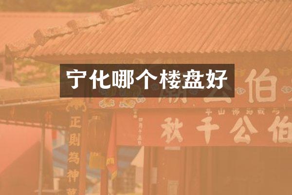 宁化哪个楼盘好