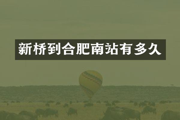 新桥到合肥南站有多久