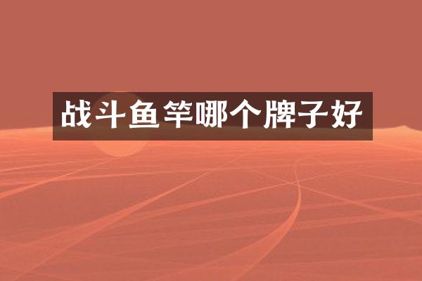 战斗鱼竿哪个牌子好