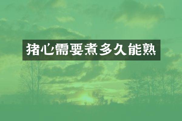 猪心需要煮多久能熟