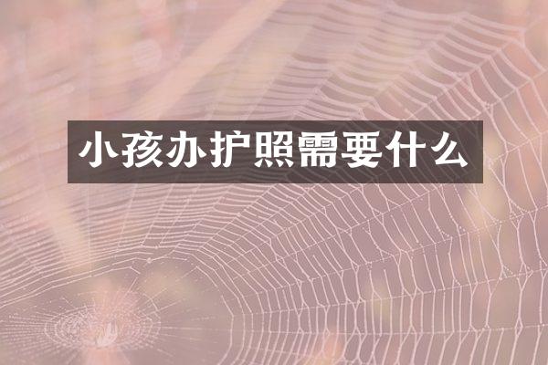 小孩办护照需要什么