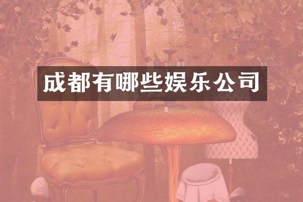 成都有哪些娱乐公司