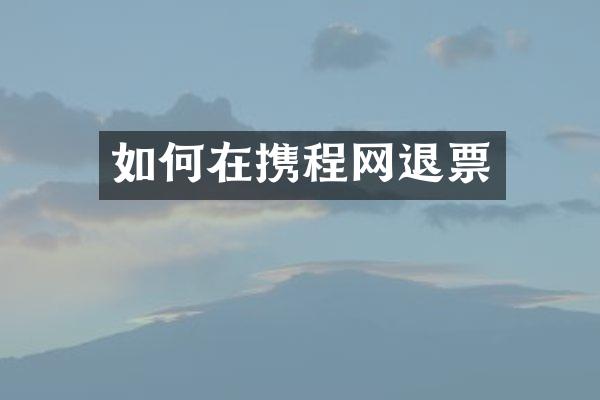 如何在携程网退票