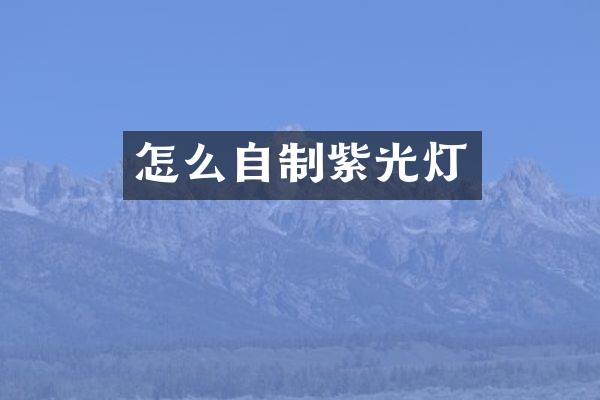 怎么自制紫光灯