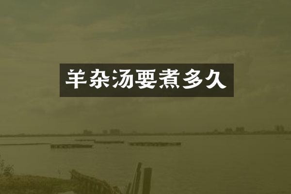 羊杂汤要煮多久