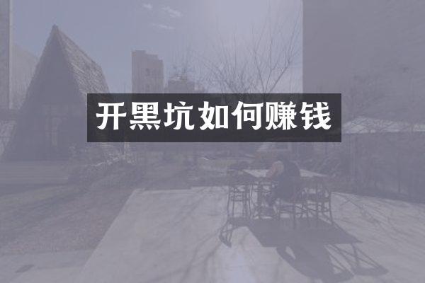开黑坑如何赚钱