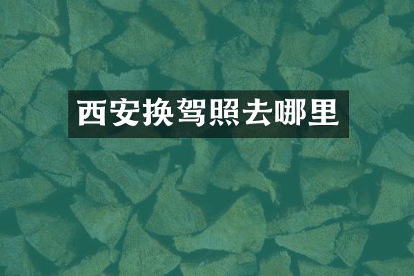 西安换驾照去哪里