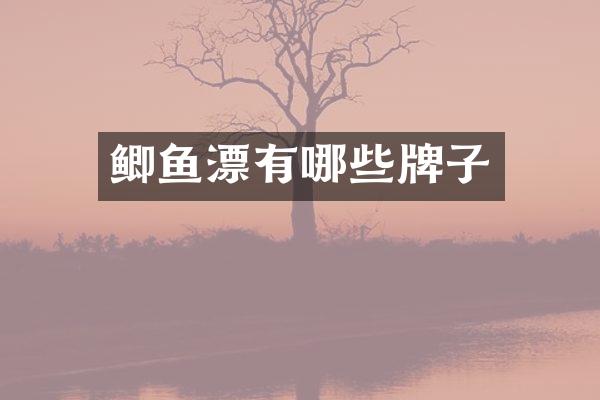 鲫鱼漂有哪些牌子