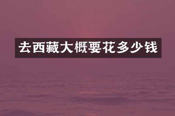去西藏大概要花多少钱