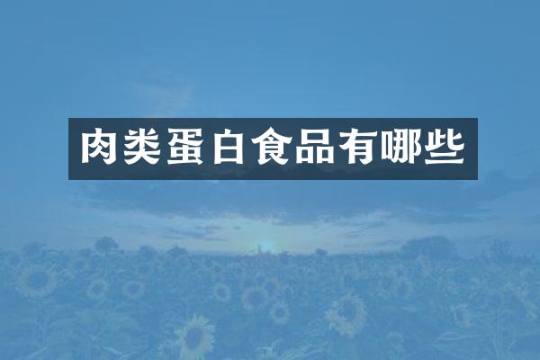 肉类蛋白食品有哪些