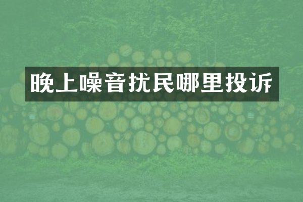晚上噪音扰民哪里投诉