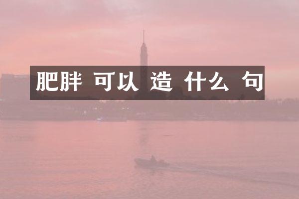 肥胖 可以 造 什么 句