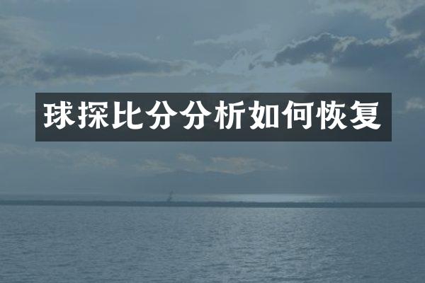 球探比分分析如何恢复