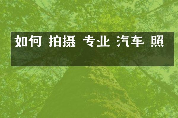 如何 拍摄 专业 汽车 照片