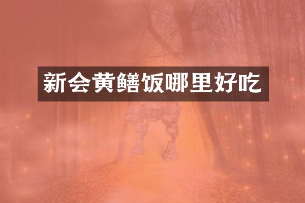 新会黄鳝饭哪里好吃