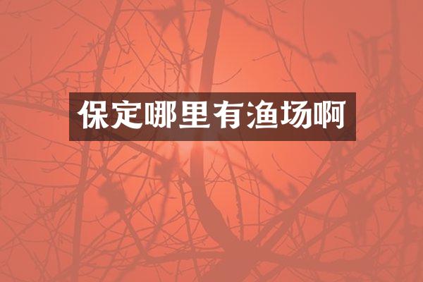 保定哪里有渔场啊