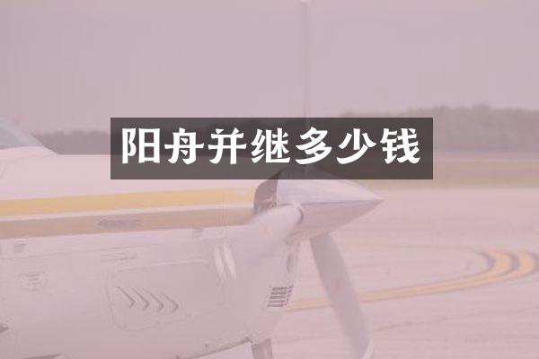 阳舟并继多少钱