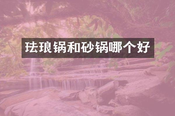 珐琅锅和砂锅哪个好