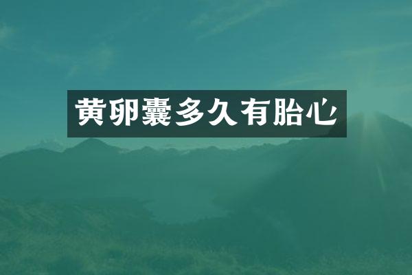 黄卵囊多久有胎心