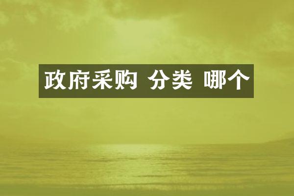 政府采购 分类 哪个