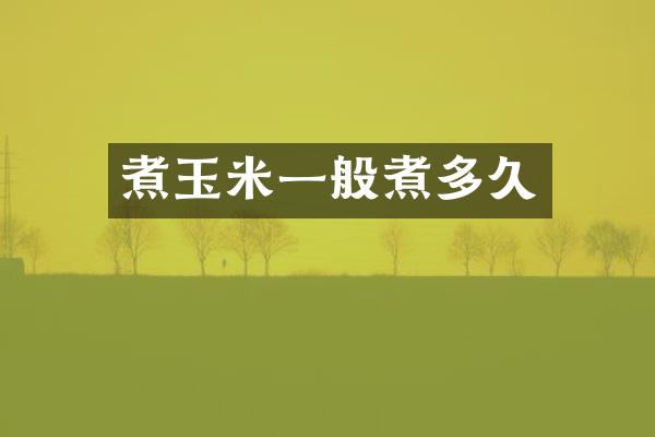 煮玉米一般煮多久