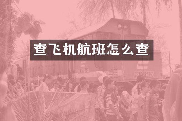 查飞机航班怎么查