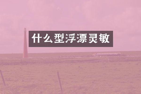 什么型浮漂灵敏