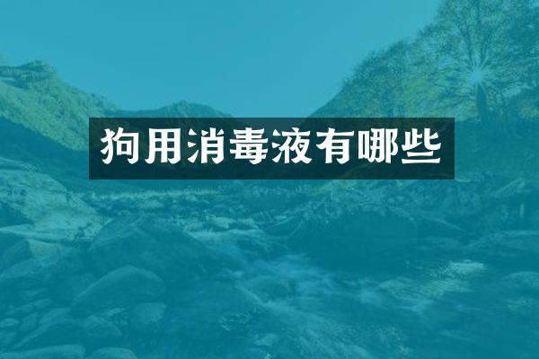 狗用消毒液有哪些