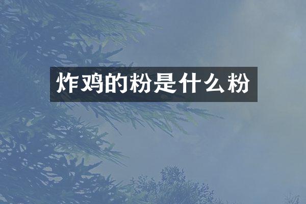 炸鸡的粉是什么粉