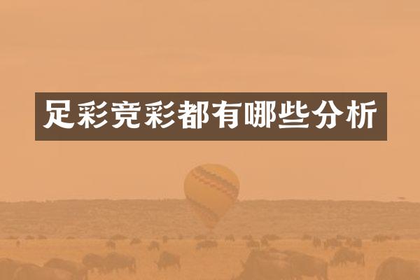 竞彩都有哪些分析