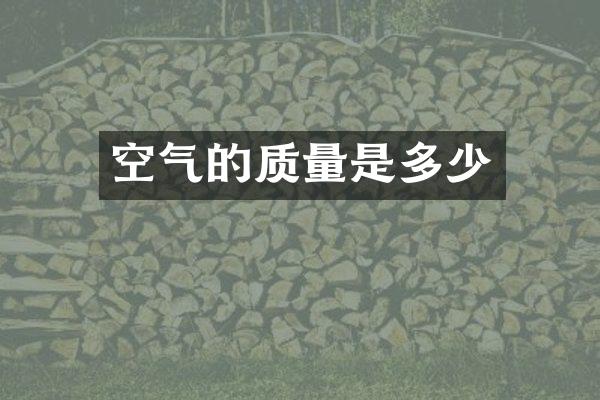 空气的质量是多少